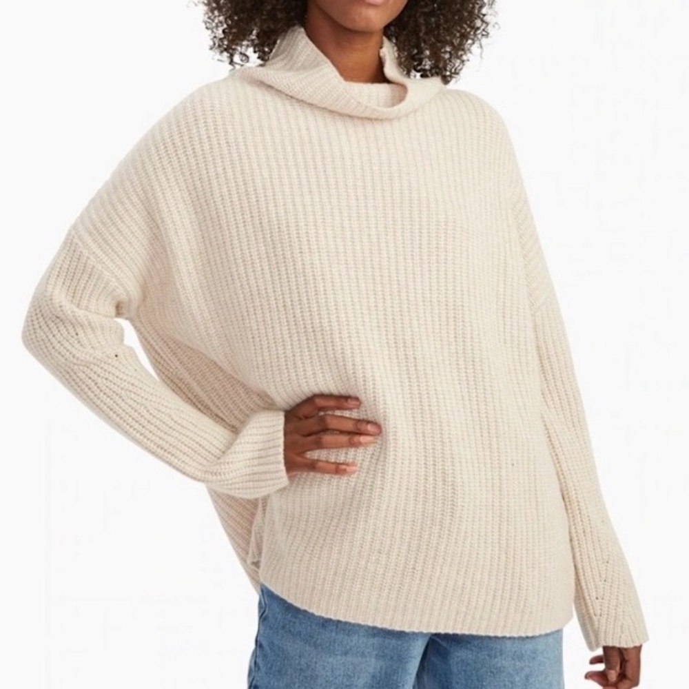NAADAM Wool Cashmere Oversized Fisherman Ribbed Sweater